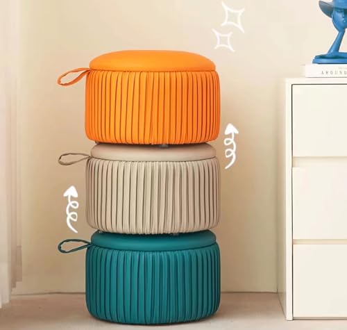 Pouf canapé rond bleu : la solution repose-pieds pour soulager vos jambes - 8