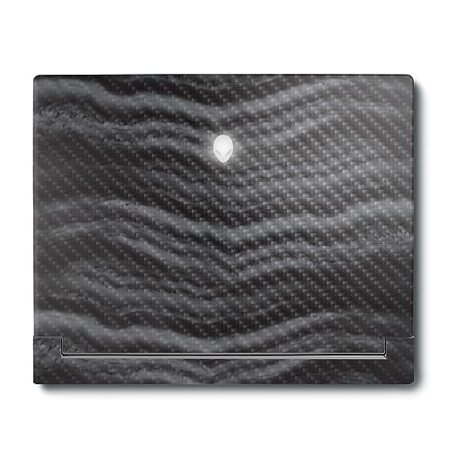 MightySkins Carbon Fiber Skin Compatible with Alienware X16 R1 (2023) Full Wrap Kit - Smoky Quartz | Protective, Durable Textured Carbon Fiber Finish | Easy to Apply & Change Styles | Made in The USA