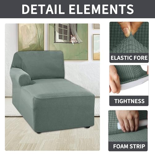 Funda de sofá chaise lounge verde para salones familiares activos y cómodos 3
