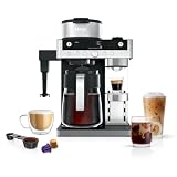 Ninja Prestige 2-in-1 Filterkaffee- und Kapselmaschine mit integriertem Milchaufschäumer, für Latte, Eiskaffee und Flat White, Schwarz CFN802EU