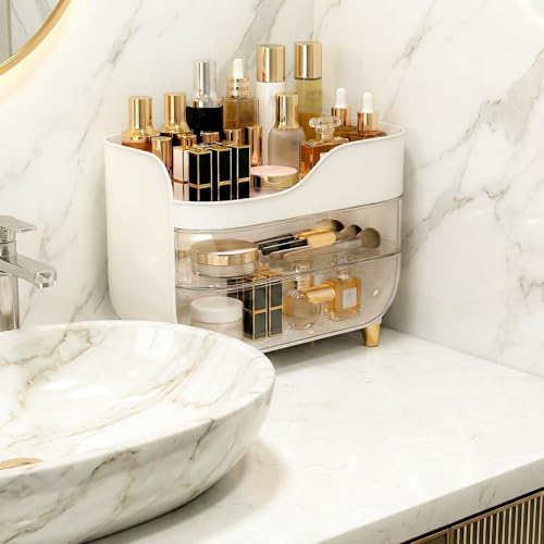 Asdbko Makeup Organizer for Vanity with Large Smooth Drawers Extra Large Skincare Organizer for Bathroom Countertop and Dresser, Crystal Clear Cosmetic Storage Display Case for Beauty Products — view 6
