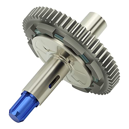 Epinon Metal Steel 57T 0.8Mod Slipper Set With Slipper Shaft For 1/10 Arrma Granite Senton Vorteks Big Rock 1/8 Typhon Slipper Clutch Spur Gear Upgrade Replace Arrma Ara310949 (Blue) #TOP9