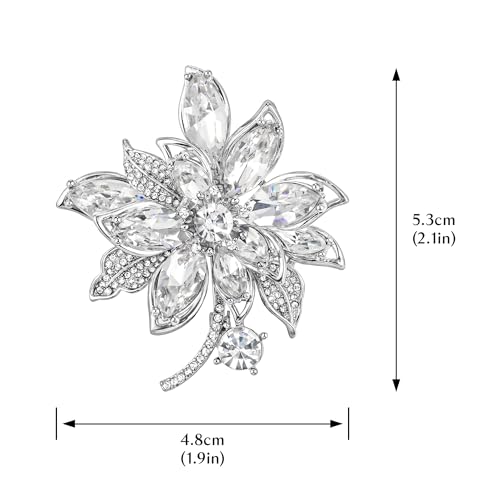 Image of Flower-shaped Elegant Brooch Pins for Women Wedding Broach