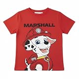 Diseño temático de Paw Patrol con Marshall: Camiseta decorada con el personaje Marshall de Paw Patrol, atractiva para los niños fanáticos de la serie. Diseño colorido y llamativo que hace que los pequeños disfruten vistiendo esta prenda en sus actividades cotidianas