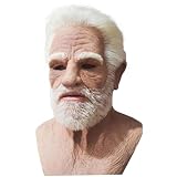 Lawnrden Old Man Mask for Adults, Halloween Mask Big Nose Handsome Realistic One Size Fits Most Latex for Cosplay, Costume, Film Prop