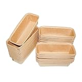 Lxmxgk 50PCS Paper Loaf Pan, Rectangle Paper Loaf Pans for Baking, Disposable Paper Baking Loft Mold, Kraft Paper Bread Loaf Pan, Disposable Paper Baking Loft Pans, Microwave Oven Freezer Safe