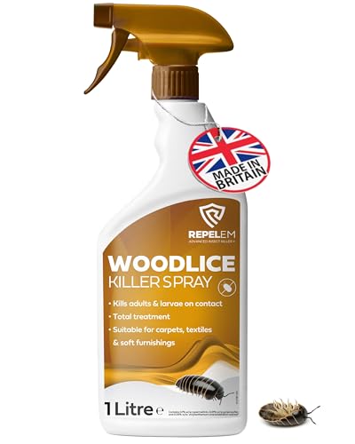 REPELEM Woodlice Killer Spray - Large 1L Professional Strength Insect Killer & Bug Spray Treatment Instant Action Insecticide for Woodlice Cockroaches & Bugs