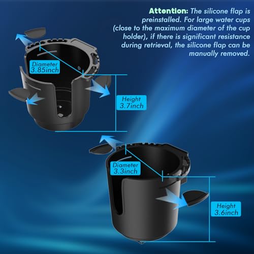 Desk Cup Holder with Spill-Proof Cup Design, Clip on Cup Holders for Desk, Table, Porch Swing, Patio Chair , Fits Maximum Diameter of 3/3.38 inches Bottles. (Black, Large) - Thumbnail 5