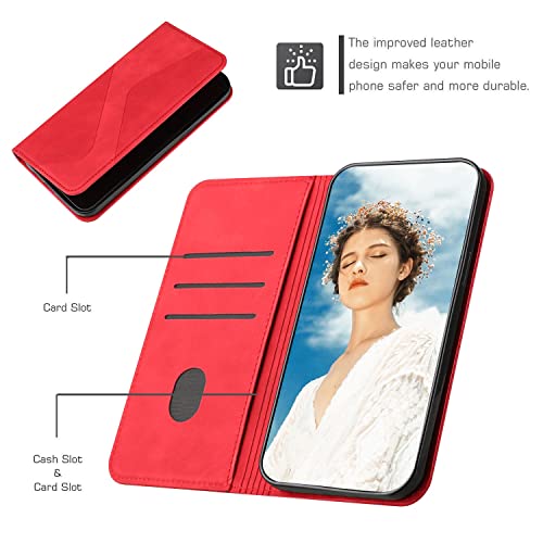 Étui à rabat pour téléphone compatible avec Samsung Galaxy S10E rouge - 4