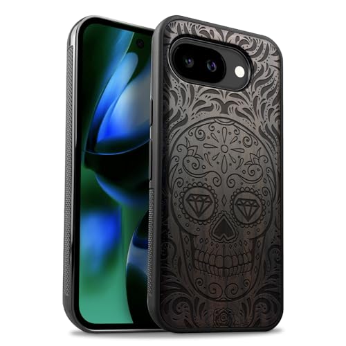 Coque Pixel 10a bois sombre Carveit étui magnétique Magsafe antichoc