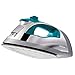 Sunbeam Steam Master 1400 Watt Large-size Anti-Drip Non-Stick Stainless Steel Soleplate Iron with Variable Steam control and 8' Retractable Cord, Chrome/Teal, GCSBSP-201-000
