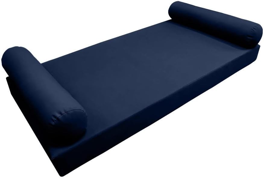Prolinemax Style5 Full Size 3PC Knife Edge Outdoor Daybed Mattress Cushion Bolster Pillow Slip Cover Complete Set AD101