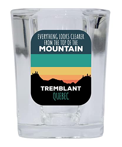 Tremblant Quebec Ski Liquor Shot Glass Square Base