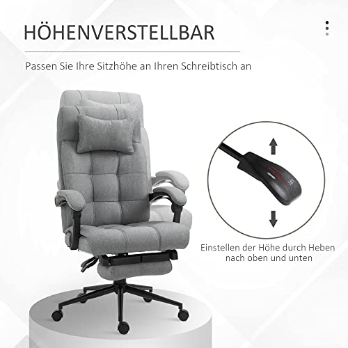 Vinsetto Bürostuhl mit ergonomischem Design und Liegefunktion