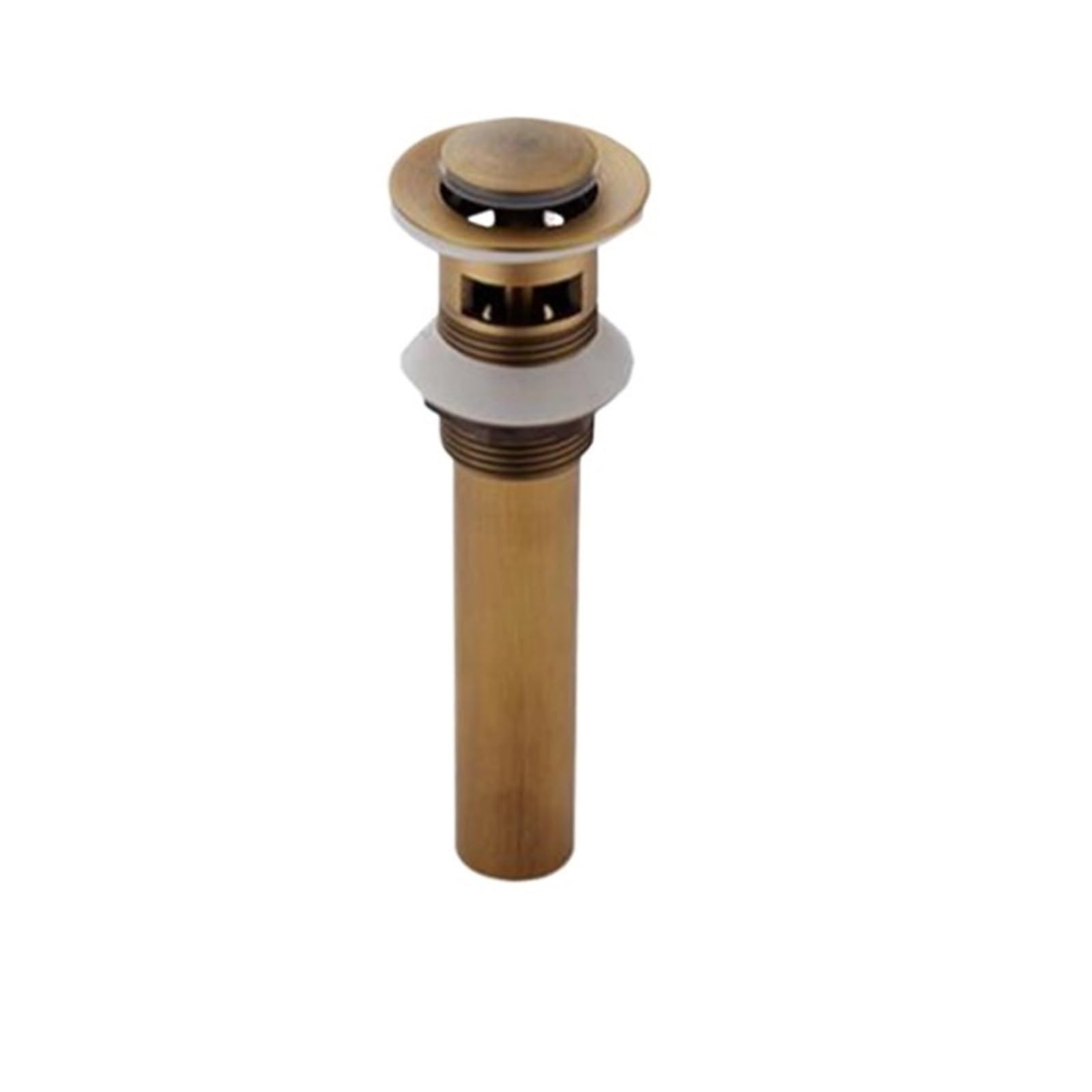 Universal Sink Plug. Bathroom Pop Up Sink Drain Brass Antique Bronze With and Without Overflow Round Cover(Pop Up-with)