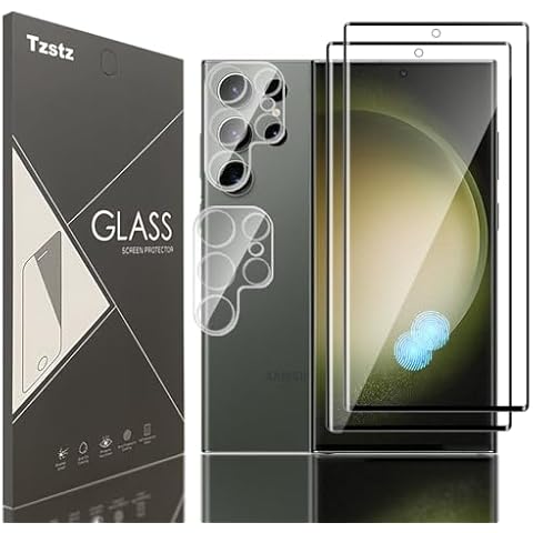 Tzstz Tempered Glass Screen Protector for Galaxy S23 Ultra Cover