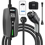 Level 1/2 EV Charger, 16Amp Adjustable Current Wi-Fi/App Control, UL, ETL Certified NEMA 5-15 Plug/NEMA 6-20 Adapter, Timing Delay & LED Display 25FT Electric Car Charger J1772 BEVs/PHEVs 110V-240V