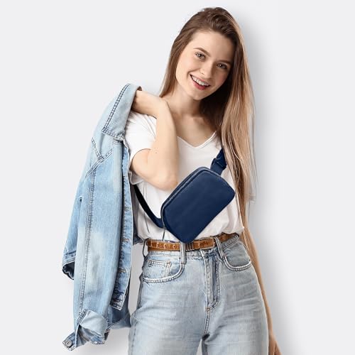 Image of JSJ Mini Fanny Pack for Women & Men,Valentines Day Gifts for Girls Teens Kids Daughter Sister Her,Trendy Stuff Crossbody Bags Cute Everywhere Belt Bags. (Blue)