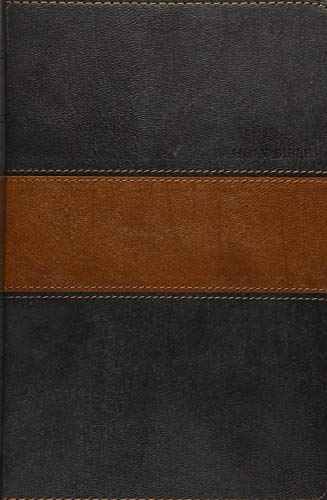 Holy Bible NLT, Personal Size Large Print edition, TuTone (Red Letter, LeatherLike, Black/Tan)