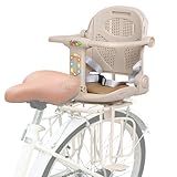auvstar Fahrradsitz Kinder Hinten,Kinderfahrradsitz, Rücksitze mit Fußstützen und Sicherheitsbügeln,Mountainbike Fahrradkindersitz,Kinder Fahrrad Hinten Sitz Kissen (Weiß)