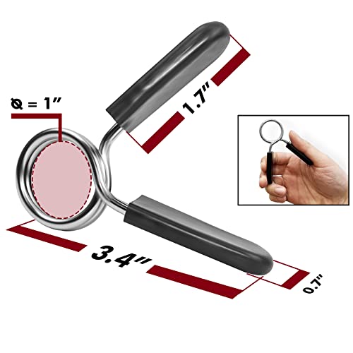 A2Zcare Olympic 2-Inch Spring Clip Collars, 1-Inch Clips For Weight Bar/Dumbbell Handles Exercise Collar Barbell Clip Clamps Dumbbell Lock Collar Bumper Plate For Weightlifting Strength Training #TOP1