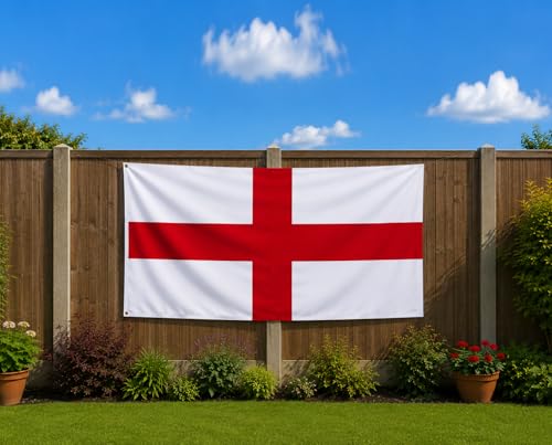 Image of Strength & Honour England 8 x 5FT (240x150Cm) Flag St George's Cross Red White English National Flag Polyester Fabric Brass Eyelets for FIFA Football World Cup Rugby Supporter