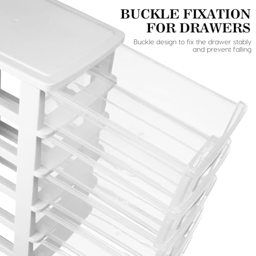 Organisateur transparent à tiroirs plastique bureau et papeterie compact - 6