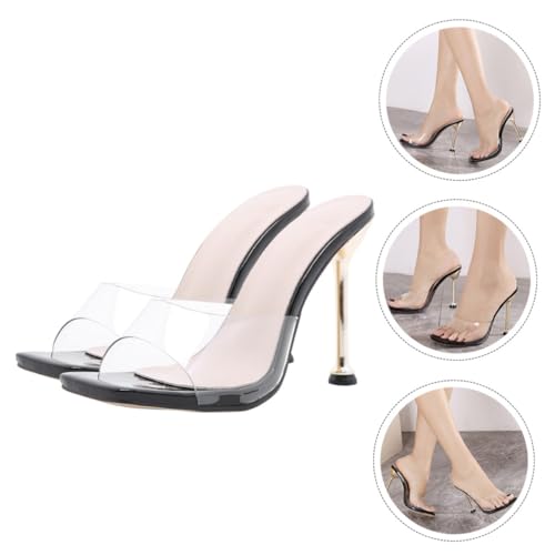 Pantoufles transparentes PVC contre les douleurs de talons en été - 5