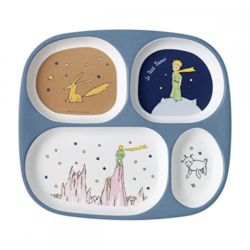 BANDEJA DE 4 COMPARTIMENTOS – EL PETIT PRINCE – MELAMINE – Libre de BPA – Lavable en lavavajillas – 6 m + – 24 x 21 –