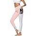 Produktbild Damen Leggings Streifen Sporthose mit Taschen Jogginghose Glanz Laufhose Stretch Workout Fitness Trainingshose Yoga Strumpfhosen mit Handytasche Yogahosen