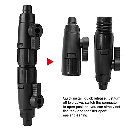 Aquarium Hose Valve, Fish Tank Hose Pipe Quick Release Connector Adapter Aquarium Filter Connector(16mm/0.6inch) - Image 4