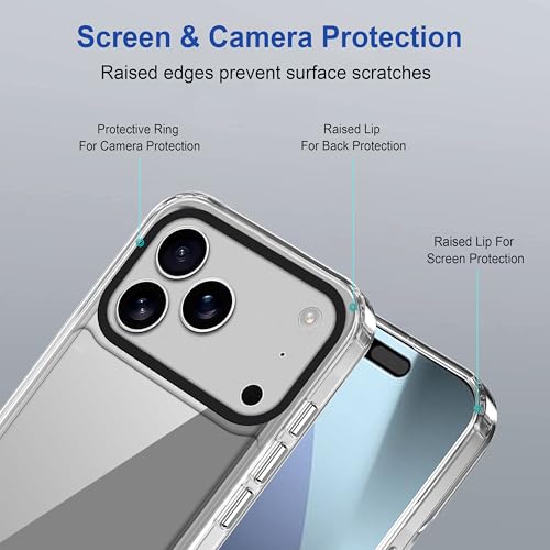 Image of Zapcase Back Case Cover for iPhone 17 Pro | Compatible for iPhone 17 Pro Back Cover | Case Cover with Camera Protection | (TPU + PC | Transparent)