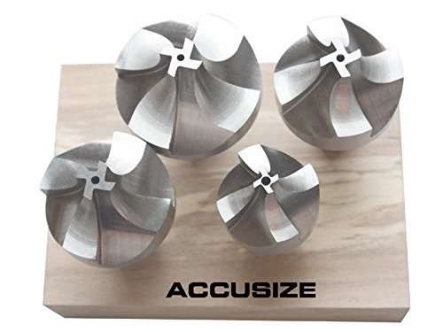 Accusize Industrial Tools H.s.s. Corner Rounding End Mill Set 4 Pc Size From 1/2'' To 3/4'', 3/4'' Shank, 1011-0004 #TOP4