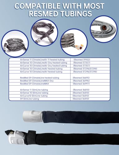 Image of 6.4ft CPAP Hose Cover for Resmed Airsense 11 Heated Tubing, Helps Reduce Condensation & Noise While Sleep, CPAP Insulated Tube Cover, CPAP Hose Wrap with Full Zipper, Airsense 11 Tubing Supplies