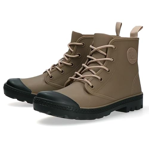 レインブーツ メンズ レディース 防水 動きやすい 歩きやすい 柔らかい 軽量 防滑 幅広 アンクル ショート おしゃれ GC5620 ベージュLL(26.5-27.0cm)