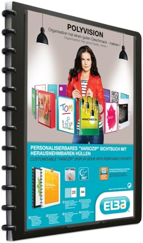 Elba 5 x Ringmappe Image Overhead Manageme! A4 PP 20 Hüllen schwarz