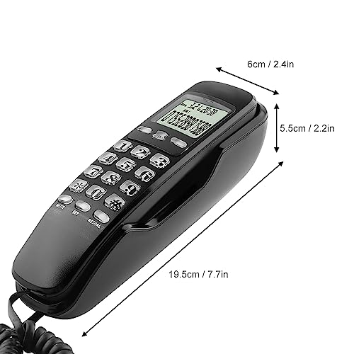 Teléfono con cable para línea fija con identificador y pantalla LCD miniatura 5
