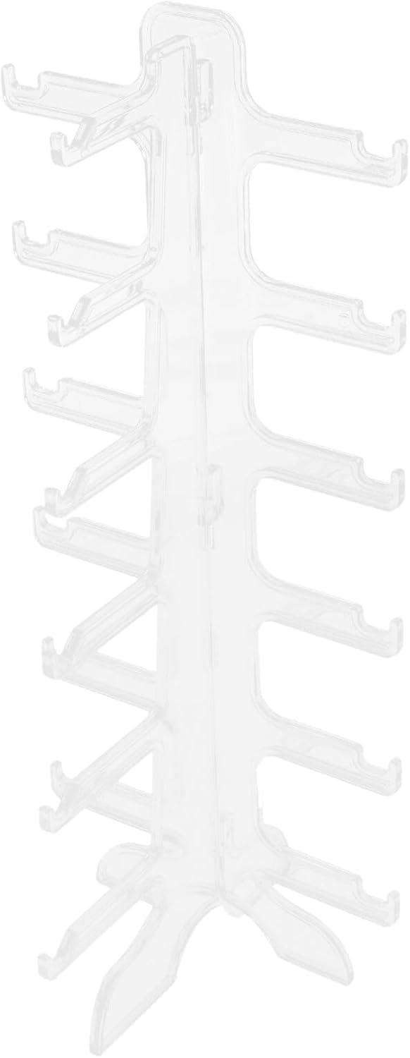 Multi-Layer Sunglasses Display Stand Eyeglass Organizer with 6 Tiers Plastic Glasses Display Shelf for Tabletop Eyewear Storage and Home Organization