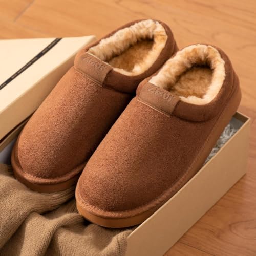 Image of Zizor Men's Fuzzy Cozy Slippers Microsuede Indoor Outdoor Home Comfy Winter Slip On Cute Warm Memory Foam Furry Shoes