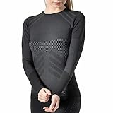 Risalti Thermo-Shirt für Damen, mit langen Ärmeln, Energie, technische Thermo-Unterwäsche aus atmungsaktiver Mikrofaser, nahtlose Thermobekleidung, anthrazit, L/XL