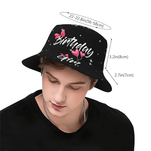 Image of Birthday Queen Birthday Bucket Hat for Women Men Birthday Hat Beach Travel Sun Hat Packable Fisherman Cap for Travel Hiking