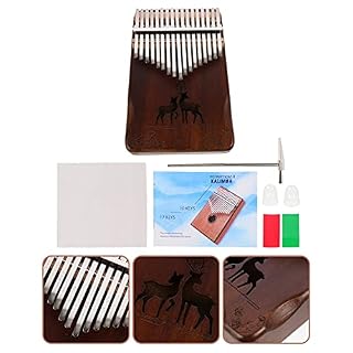 BIENKA Kalimba Pouce Piano 17 Touches Doigt Piano en Bois Mbira Doigt Piano Portable Instrument De Musique for Débutants… – Image 3