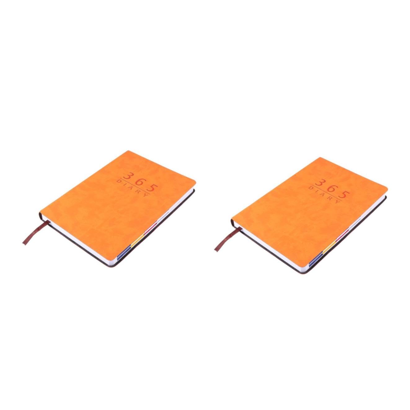 Tofficu 2stücke Terminkalender Notizbuch Orange Praktisches Planbuch Für Schüler Kreative Schriftsteller Und Bürobedarf Schulmaterial Für Zuhause Und Unterwegs