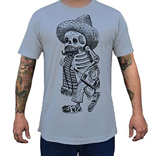 Men's Borracho Jose Posada Calavera Maderista Skeleton Skull Mexican Art T-Shirt