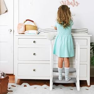 Toddler step stool for bathroom sink plastic toddler nursery 2 step stools for bathroom sink toilet potty training toddler stepping stoo with handrails gray  urban country home decor