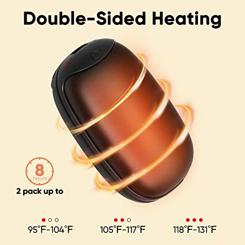 2 Pack Hand Warmer Rechargeable, Magnetic Twins Electric Hand Warmer, Reusable Type-C USB Handwarmer, Portable Hand Warmer 8000mAh, Great for Outdoor Sports, Hunting, Camping, Golf, Warm Gifts