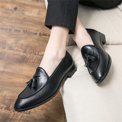 Men's Leather Tassels Slip-On Dress Loafers Fashion Casual Flats Moccasin Boat Shoes for Business Formal Work Office Penny Smoking Shoes3