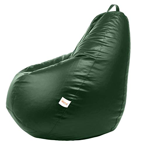 Image of SATTVA Faux Leather Classic Bean Bag Cover (Without Beans) XXL Size Dark Green
