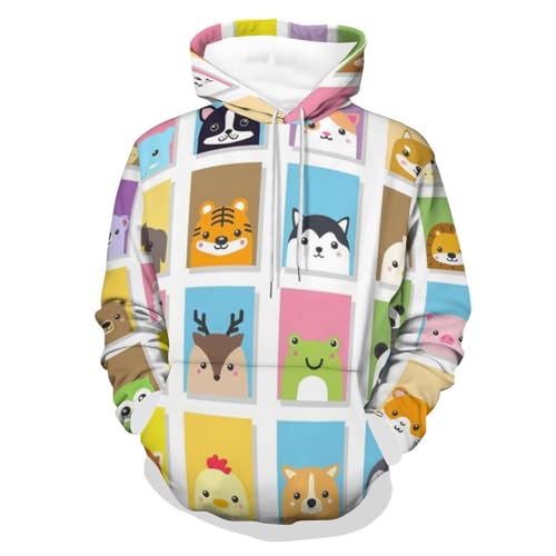 Sweat à capuche animal pour homme et femme pull unisexe taille S