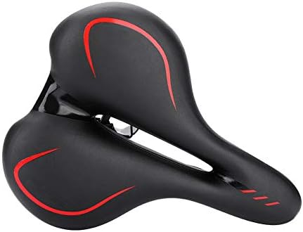 AYNEFY Bicycle Saddle Wide Bicycle Seat Slow Rebound Comfortable Gel Bicycle Saddle Hollow Ergonomic Touring Saddle for MTB Road Bike Men Women Black